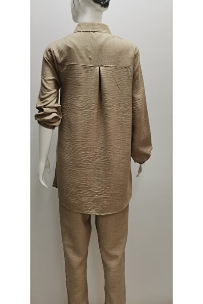 B.HE.Z Σετ γιακά και τουνίκ από λινό πουκάμισο Ayrobin - με τσέπες και κουμπιά