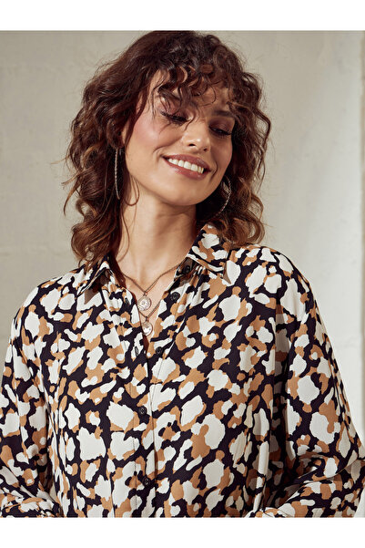 Sassafras By Styli Abstract Print Oversized Shirt