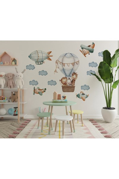RUN KONSEPT Hava Araçları Uçan Balonlar Temalı Çocuk Bebek Odası Sticker