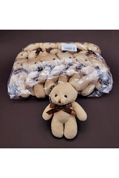 Vipfoni Kırmızı-Kahverengi Hediyelik Peluş Ayıcık Anahtarlık 12 Adet