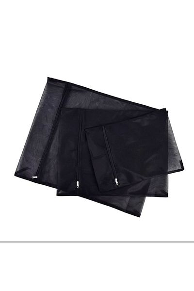 Malzek Black Colored 3 Washing Nets - Zippered
