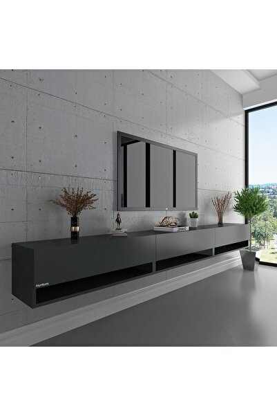 Myniture Home & Living Duvara Monte Tv Sehpası Antrasit S6103-4