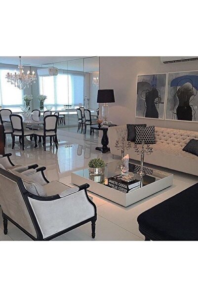 LUXURY VİLLA Luxury Lake Üstü Aynalı Orta Sehpa 100x100 Ölçüsünde Yükseklik 26cm Değişik Renk Uygulanır