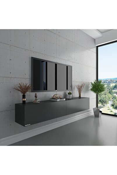 Myniture Home & Living Duvara Monte Tv Sehpası Antrasit S6106-4