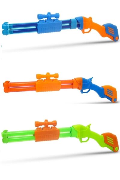 FABESS Pompalı Iki Delikli Su Pompası Tüfeği Dürbünlü Su Tabancası 61 Cm Karışık Renkli