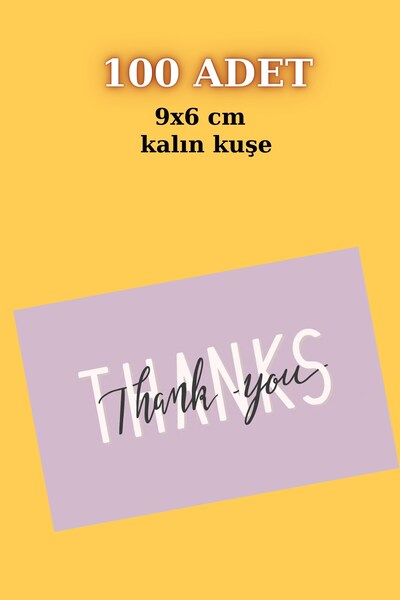 Emtory Home Lila Thanks Card | Teşekkür Kartı - Parlak Kuşe Kart - Paketleme ...