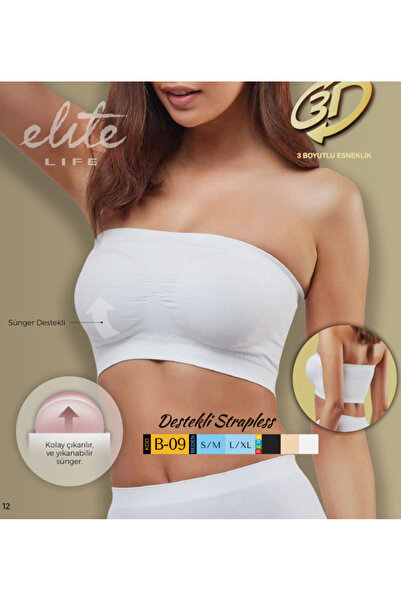 Elite Life ELİTE LİFE DİKİŞSİZ SÜNGERLİ TOPARLAYICI STRAPLEZ BÜSTİYER