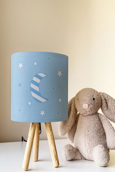 Talia Home Sky Patterned Children's Room - Lampshade Table Lamp Tlab-152