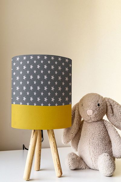 Talia Home Yellow Patterned Children's Room - Lampshade Table, Lamp Tlab-100