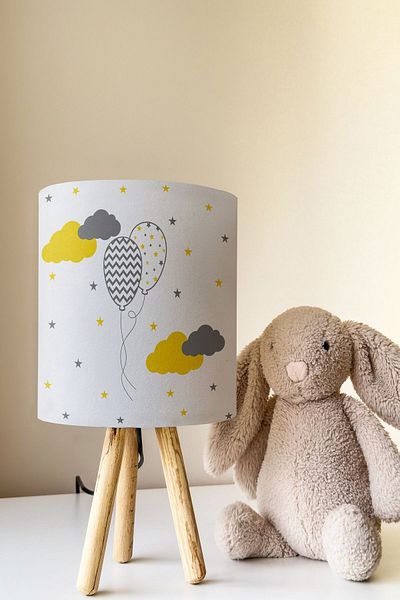 Talia Home Balloon Patterned Children's Room - Lampshade Table Lamp Tlab-189