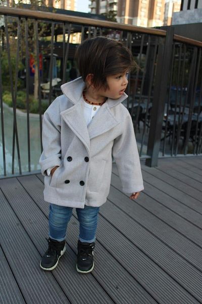 Z KİDS Gray Stamped Coat