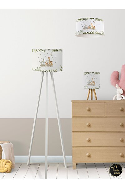 Talia Home Safari Sevimli Hayvanlar Çocuk Odası Avize-Abajur-Lambader 3'lü Ta...