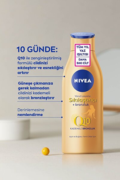 NIVEA 10 Günde Q10 Sıkılaştırıcı ve Kademeli Bronzlaştırıcı Vücut Losyonu 2 X...