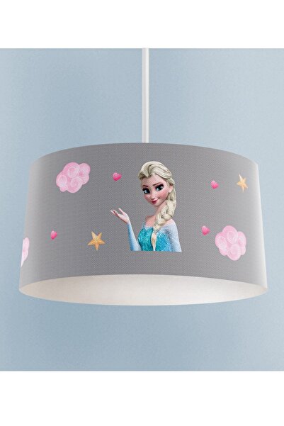 Talia Home Gri Elsa Desenli Kız Çocuk Odası Sarkıt Avize