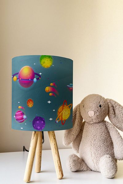 Talia Home Planets Lampshade Table Lamp for Children's Room - Tlab-124