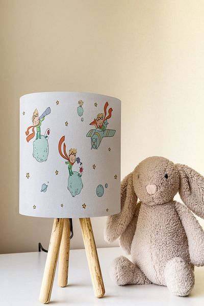 Talia Home Prince Patterned Small Children's Room - Lampshade Table Lamp Tlab-308