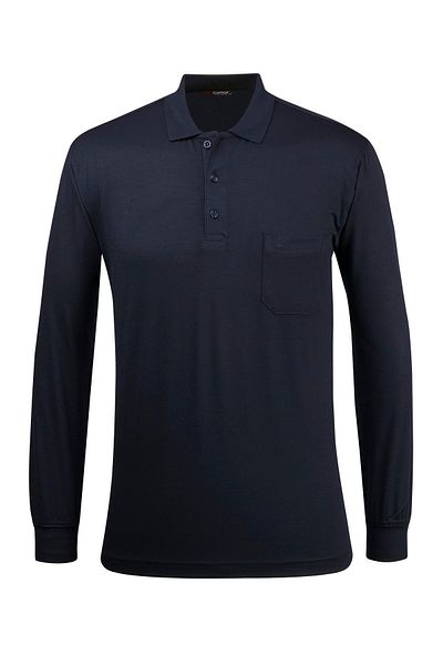 Çizgi Triko Sweat pentru bărbați, cu guler polo, cu buzunar cu nasturi, cu potrivire clasică