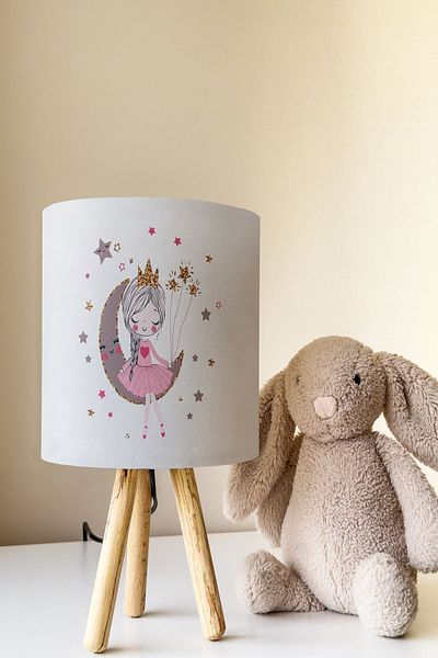 Talia Home Girl's Room - White Lampshade Table Lamp Tlab-085