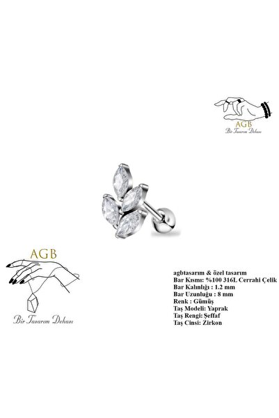 agbtasarım ZİRKON TAŞLI "helix, Lobe, Nostril, Tragus" Kıkırdak, Burun, Kulak...