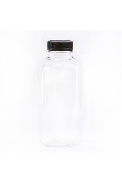 mbkambalaj Detox Bottle 500ml Pet Square Bottle and Black Lid (6 Pack)