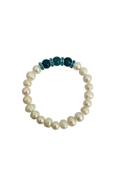 MK tasarım REAL PEARL TRUE APATITE STONE BRACELET MK.026.001