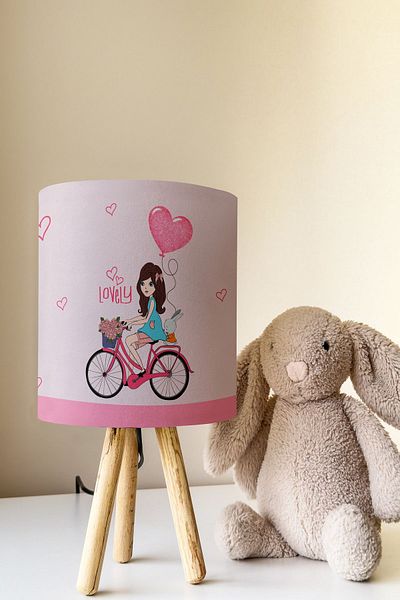 Talia Home Lampshade Table Lamp - Bicycle 2 Children's Room Tlab-096