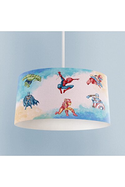 Talia Home Marvel Süper Kahramanlar Desenli Çocuk Odası Sarkıt Avize TLAV-315