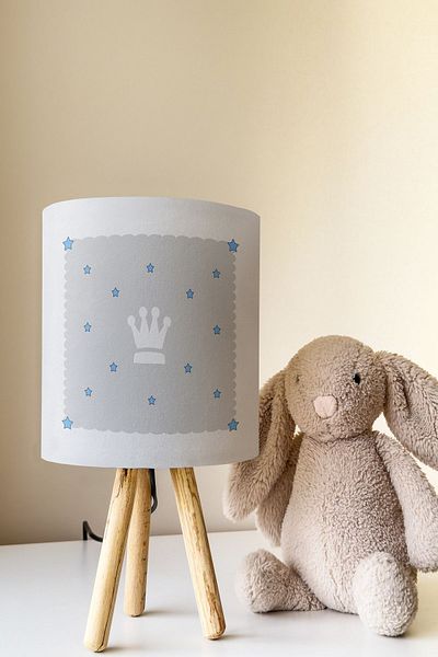 Talia Home Tlab-117 Model King Crown Children's Room and Lampshade Table Lamp
