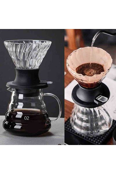 SODELICIOUS COFFEE TEA Adjustable Glass Dripper 200 ml (Acd-20 Coffee Brewing Tool, Filtered Coffee Making, Professional Dripper)