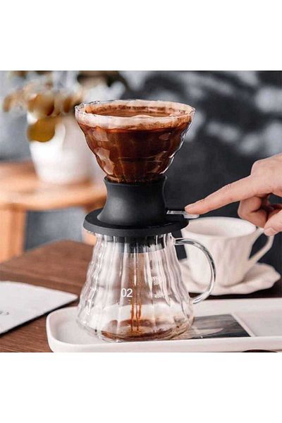 SODELICIOUS COFFEE TEA Adjustable Glass Dripper 200 ml (Acd-20 Coffee Brewing Tool, Filtered Coffee Making, Professional Dripper)