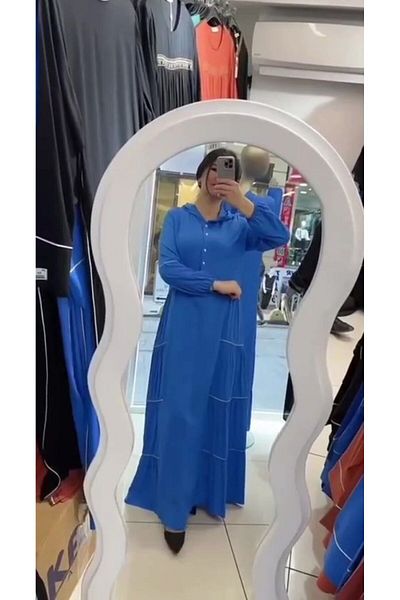 İZZA STYLE Γυναικείο φόρεμα Hijab - Βαμβάκι και κουκούλα