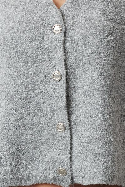 Trendyol Collection Szara kamizelka Regular Boucle TWOAW25YE00012