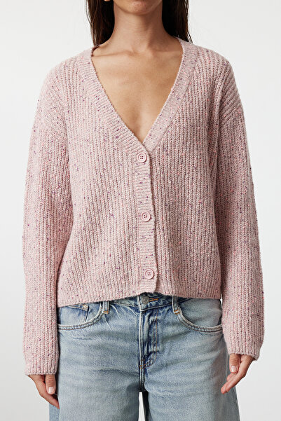 Trendyol Collection Soft Textured Pink Knitwear Cardigan - TWOAW25HI00194