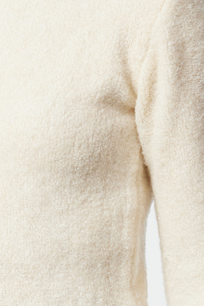 Trendyol Collection Stand Collar Ecru Knitwear Crop Sweater - Boucle TWOAW25KZ00042