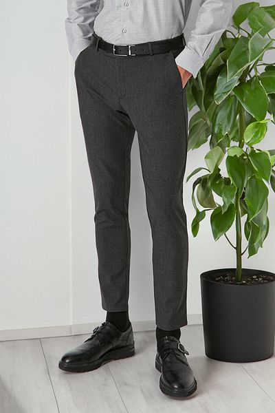 Trendyol Collection Антрацитові вузькі брюки-чинос італійського крою TMNAW23PL00034