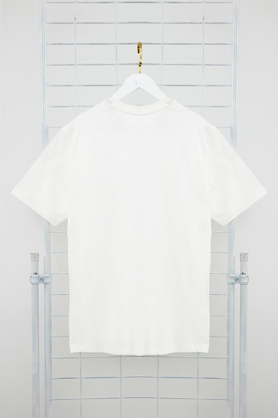 Trendyol Collection Μπλουζάκι Ecru Color Oversize Contrast γιακά 100% οργανικό βαμβάκι - TMNSS24TS00175