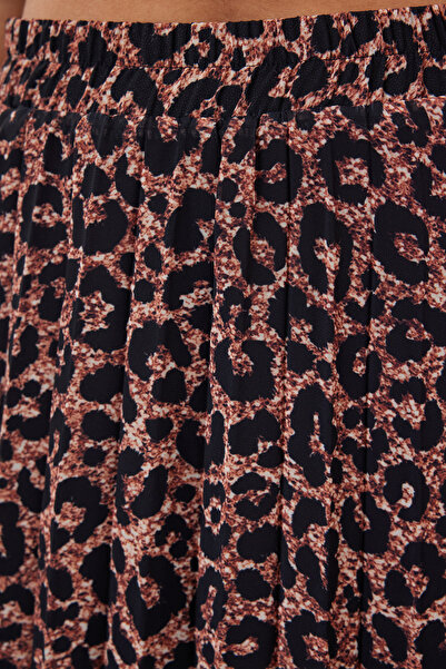 Trendyol Collection Leopárd mintás tarka szövött szoknya - TWOSS24ET00225