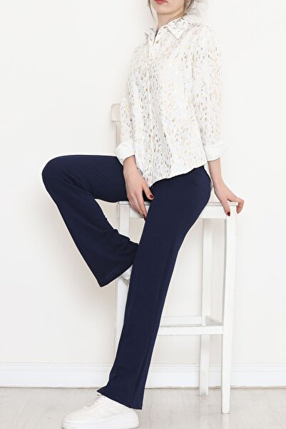 Moka Shopin White Gold Patterned Gilded Shirt - 18466.1247.