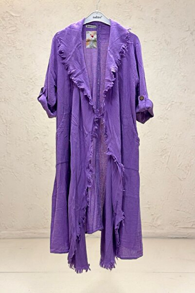 sahnemoda سترة طويلة من الكتان - تفاصيل شرابة