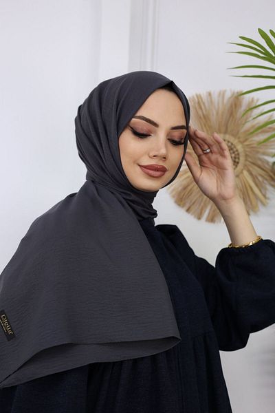 feronis Hijab Women's Cotton Jazz Shawl Model _ Anthracite