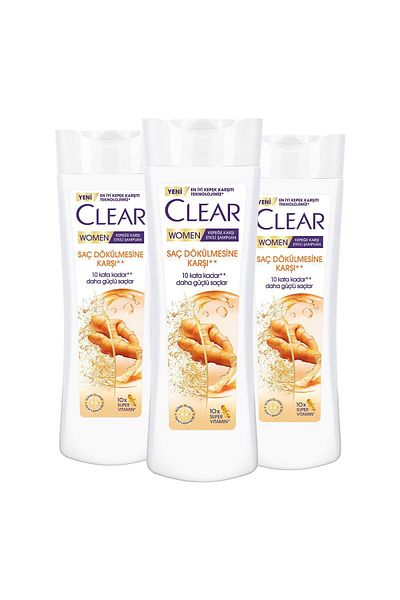 Clear 350 ml x3 Anti-Hair Loss Shampoo for Women - Effective on Dandruff
