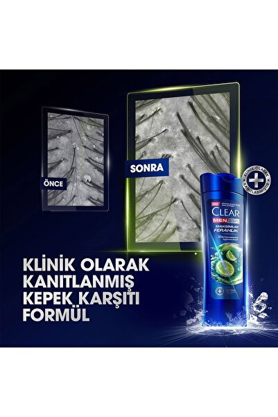 Clear Men Kepeğe Karşı Etkili Şampuan Maksimum Ferahlık 350 ml X3