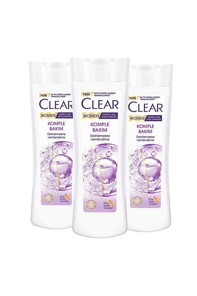 Clear 350 ml X3 Women Shampoo - Complete Care Effective Against Dandruff