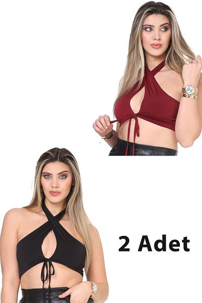 Bluence Flexible Comfortable Halter Neck 2 Pieces Crop Top