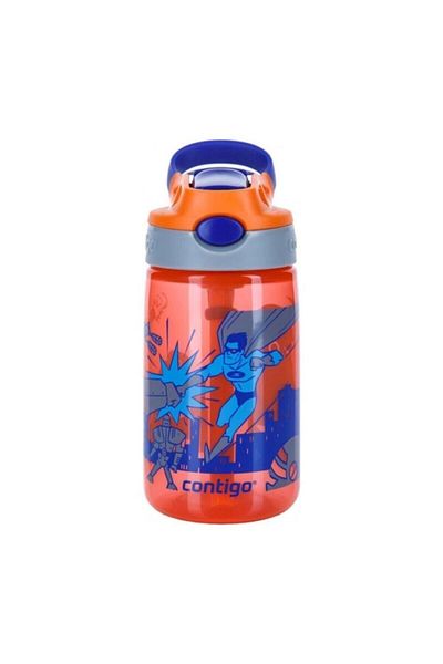Contigo Gizmo Flip - Children's Water Bottle, Single Hand Bass with Inner Pacifier, Super Hero 420ml (2094998)