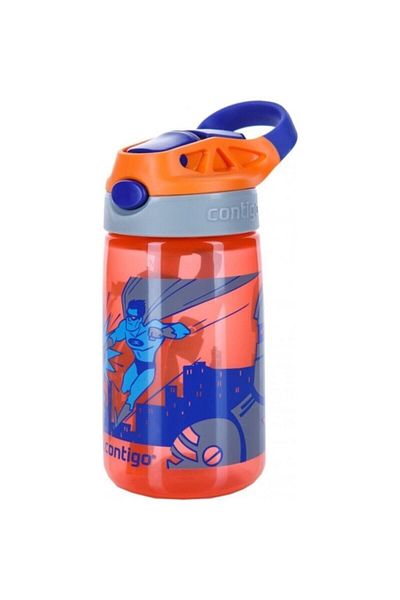 Contigo Gizmo Flip - Children's Water Bottle, Single Hand Bass with Inner Pacifier, Super Hero 420ml (2094998)