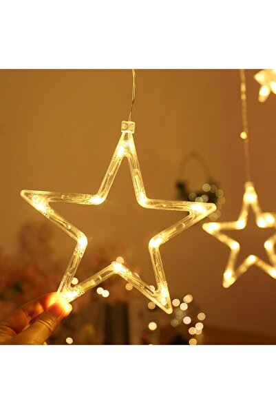 Kuzey Dekor Ramazan Süsleme Işığı Gün Işığı Yıldız Perde Led Işık Yıldız Salkım Işık Yıldız Işık