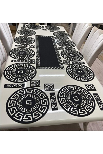 SEHARA طقم تقديم الطعام رانر/التقديم الأمريكي/سوبلا/S.leather لـ 12 شخصًا (37 قطعة)