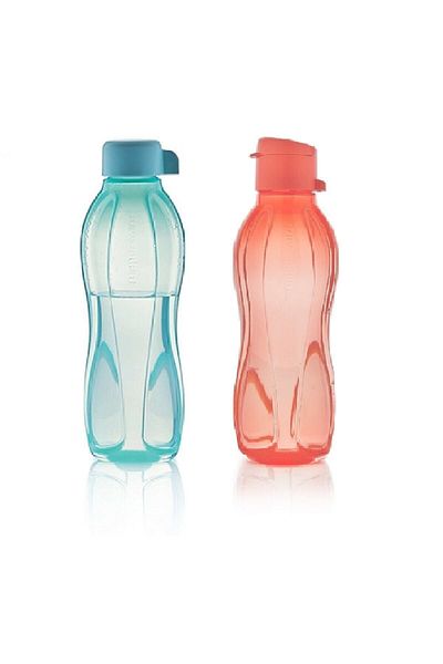 Tupperware Eco Jug Water Bottle Turquoise Flamin 500 Ml. Set of 2