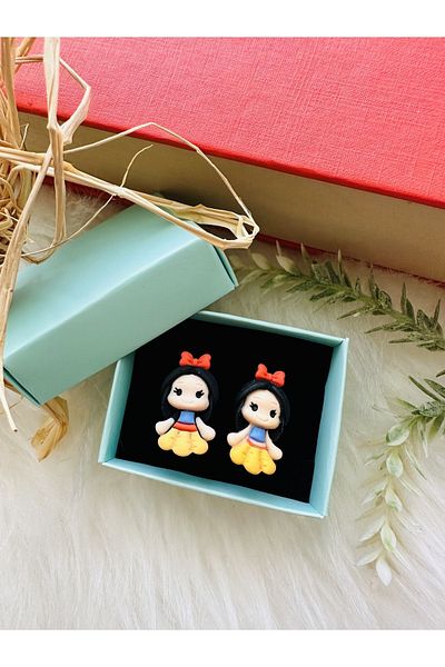 1PARÇAMAVİ Mermarid mermaid screw pinch clip children's earrings - no piercing earrings